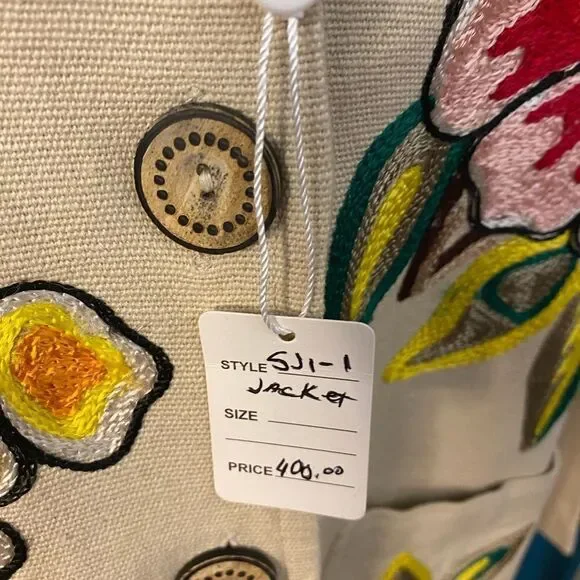 Allure cotton embroidered blazer, M